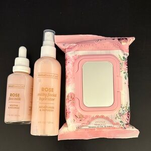 GBC & Amber Glow Rose Facial Care Set facial wipes face milk milky hydrator